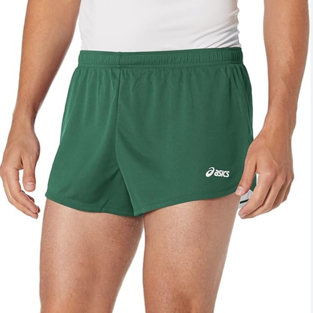 Dark Green ASICS Men's Running Shorts Athletic - Large